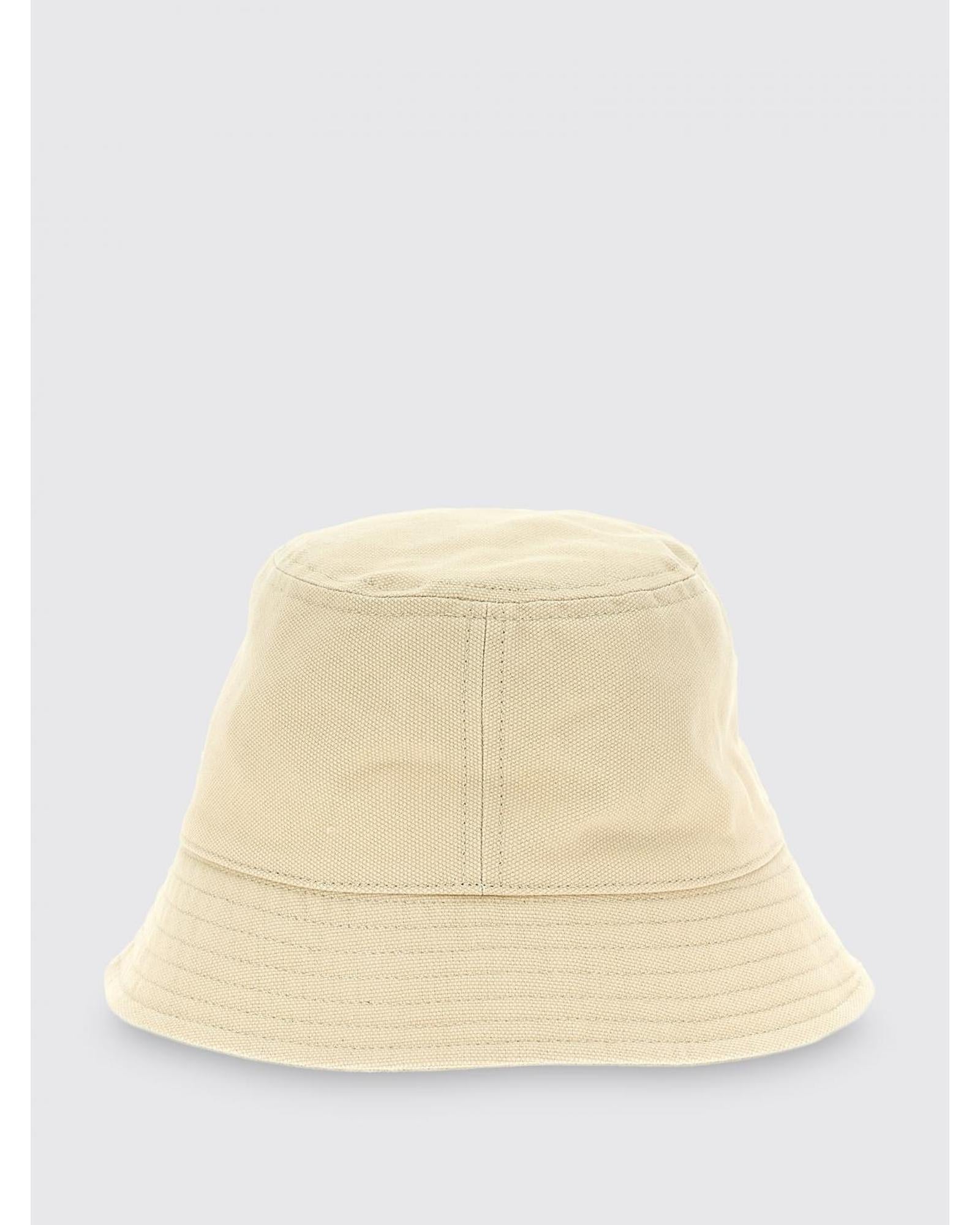Isabel Marant Bucket Hat Cotton Logo Men White