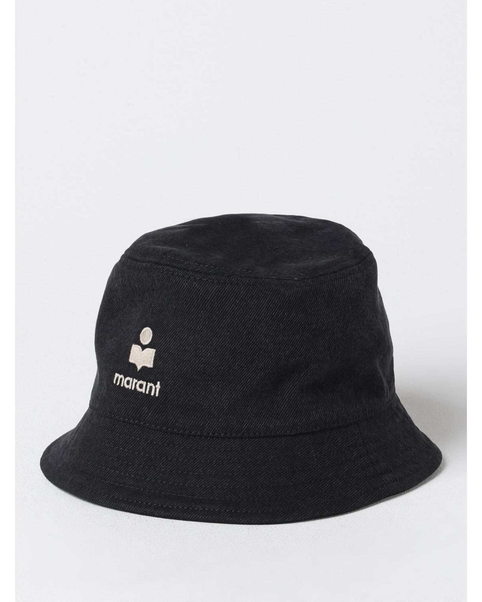 Isabel Marant Cotton Bucket Hat with Logo Men Black