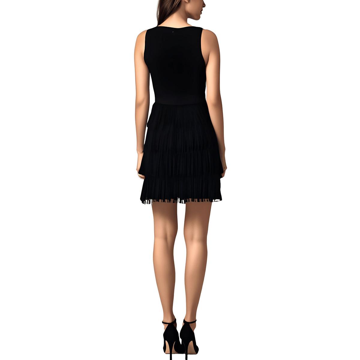 Womens Fringe Polyester Mini Dress