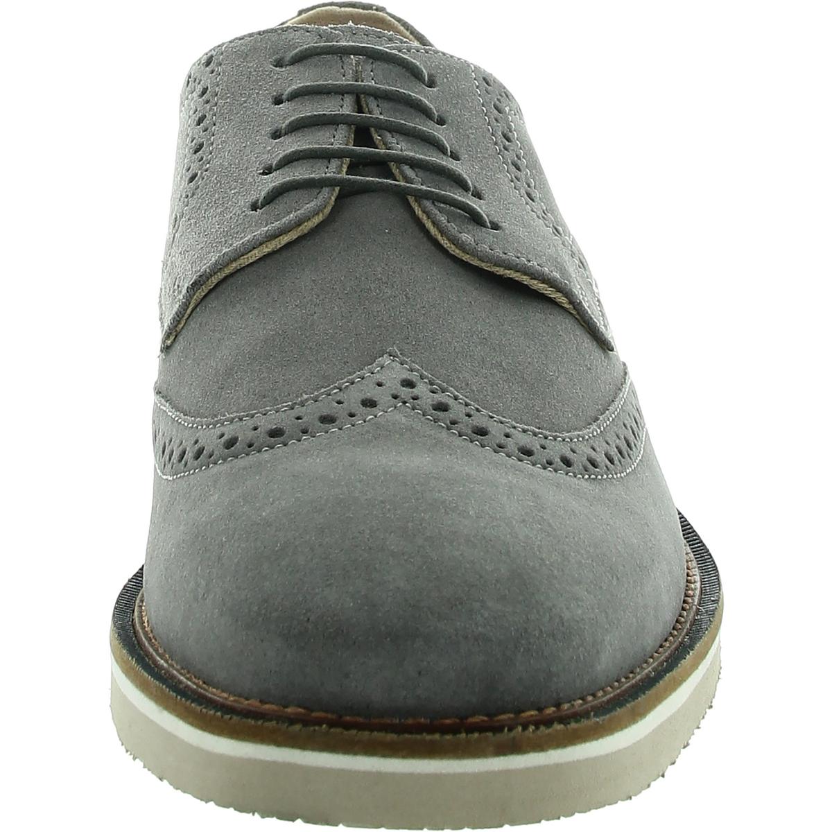 Mens Laceless Suede Derby Shoes