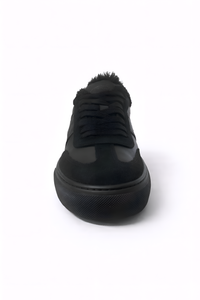 Tods Leather Suede Shearling Low-Top Sneakers