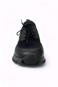 Tods Mixed-Material Lace-Up Trainers with Contrast Heel