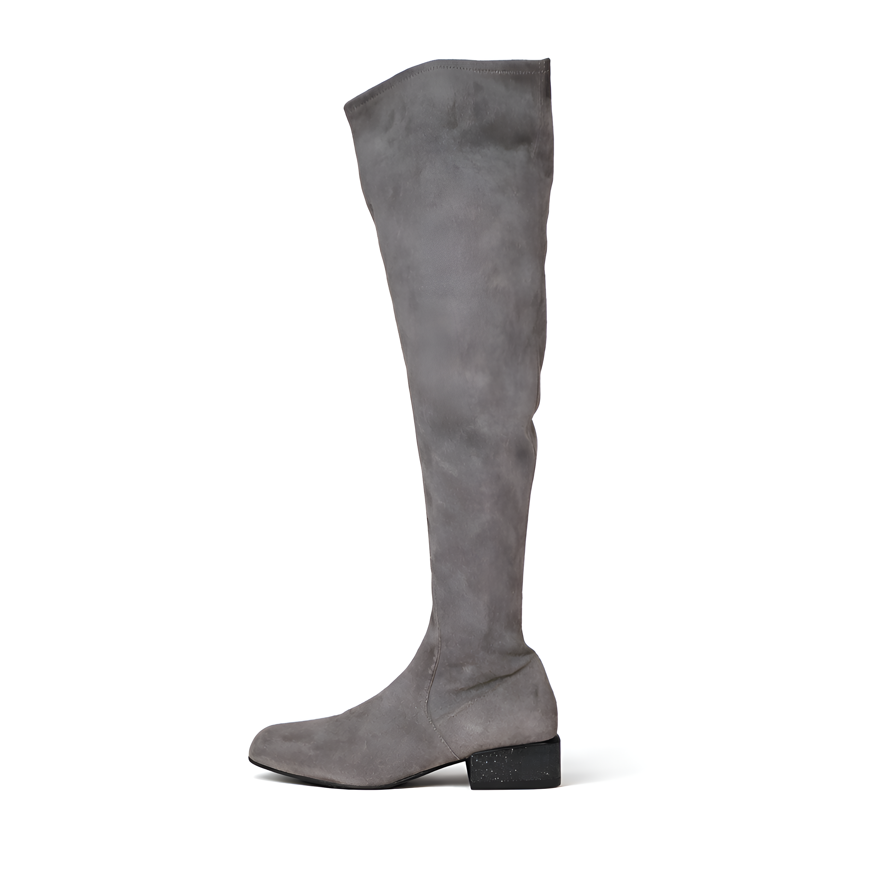 Brunello Cucinelli Womens Grey Suede Over The Knee Boots