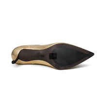 Brunello Cucinelli Womens Gold Leather Pointed Boots