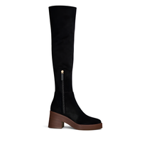 Tods Sleek Leather Suede Ankle Boots Black