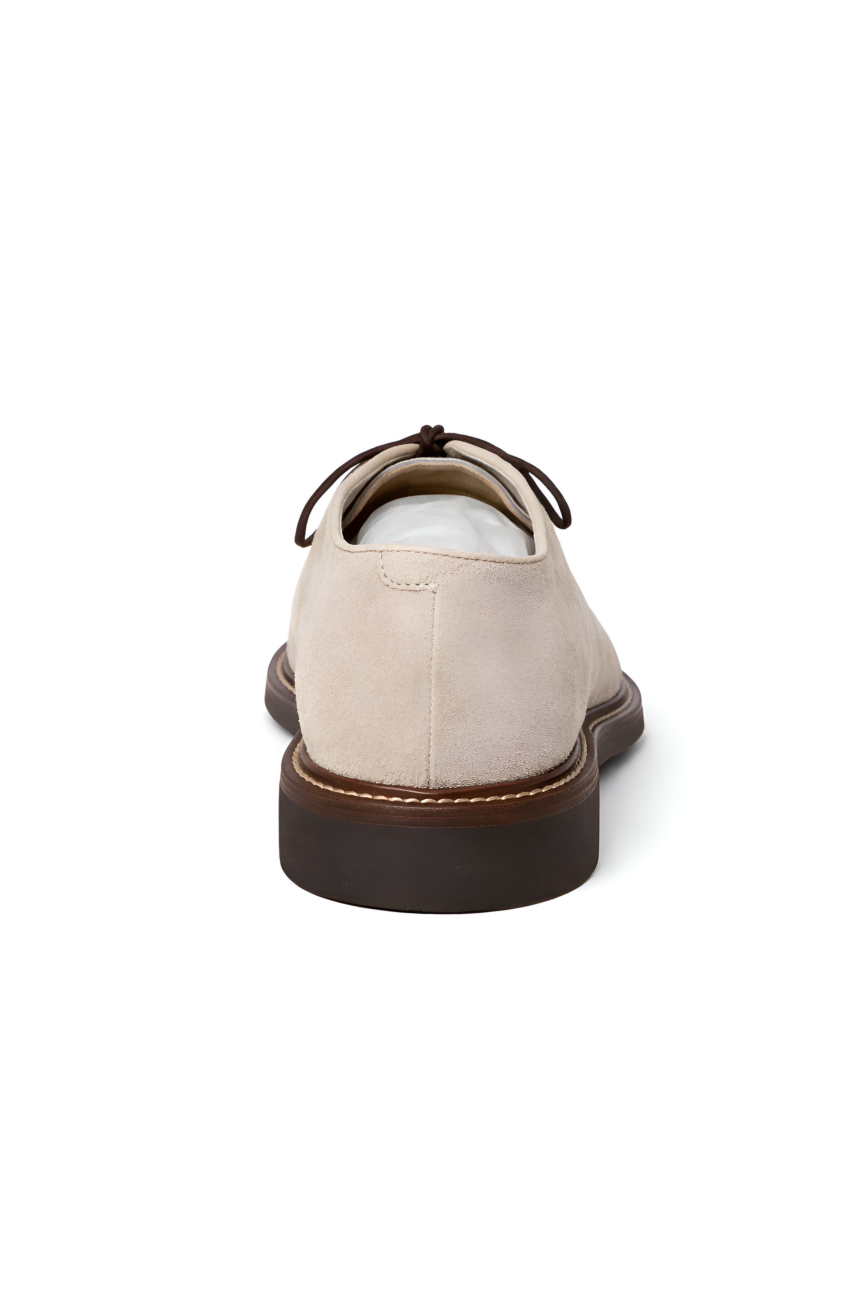 Brunello Cucinelli Mens Suede Lace-Up Shoes In Off-White