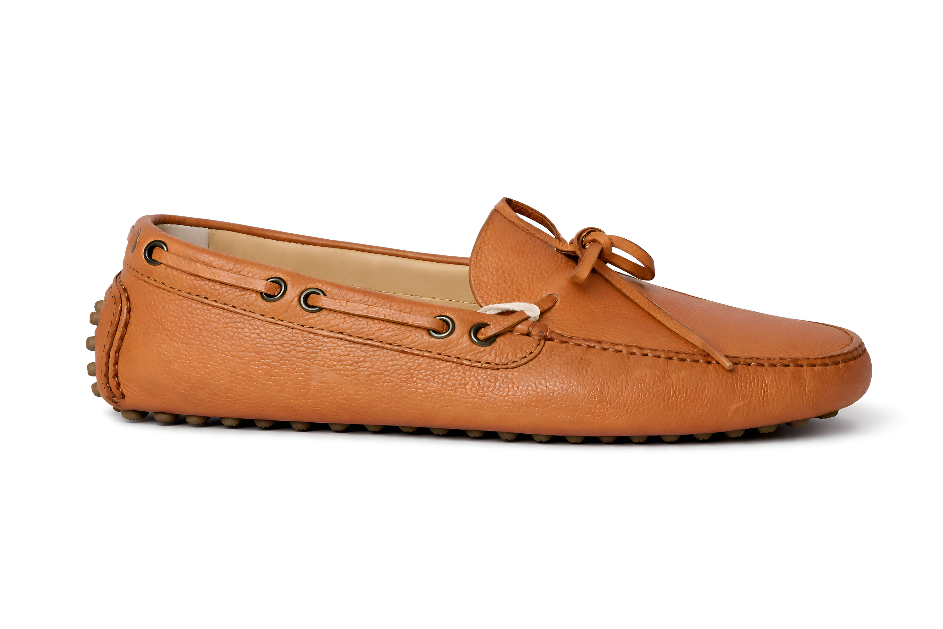 Brunello Cucinelli Mens Leather Driving Loafers In Camel Brown
