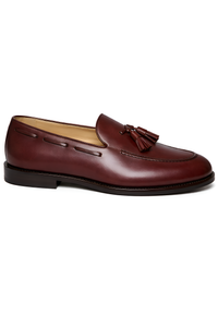 Brunello Cucinelli Mens Leather Tassel Loafers In Brown
