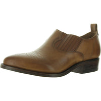 Billy Womens Leather Embroidered Shooties Caramel