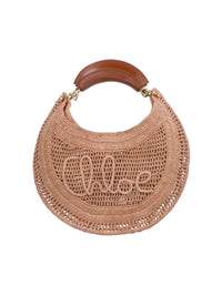 Chloé Chloé Summer Banana Raffia & Leather Hobo Bag