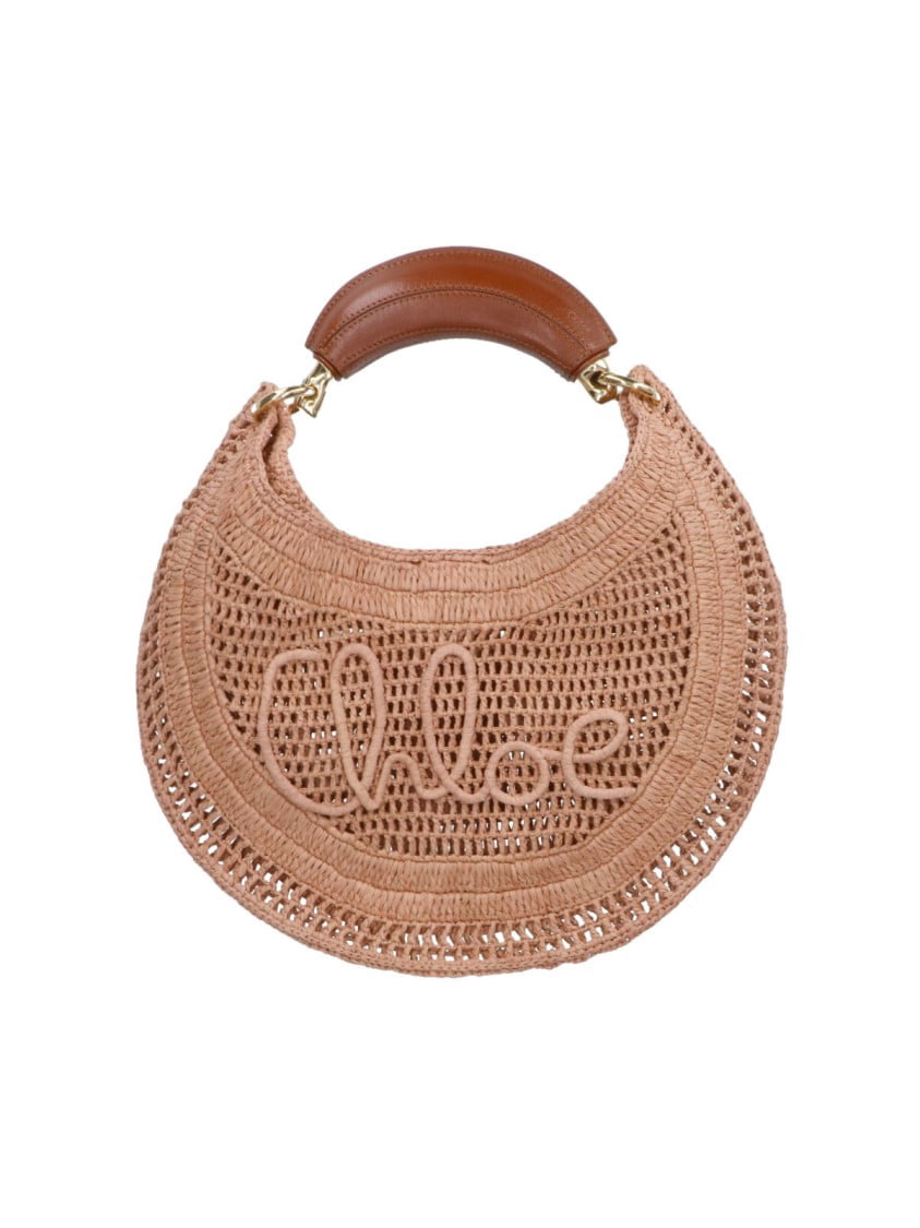 Chloé Chloé Summer Banana Raffia & Leather Hobo Bag