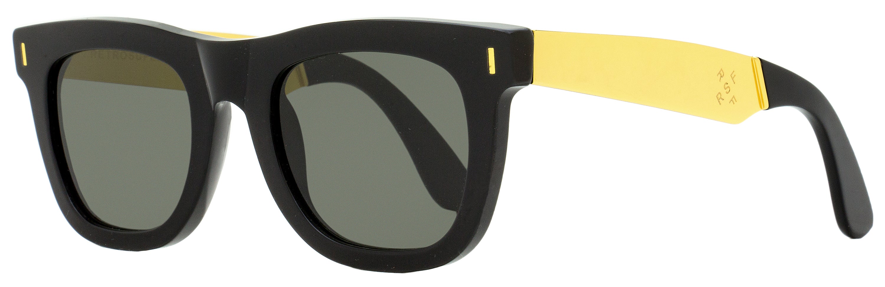 Retrosuperfuture Rectangular Sunglasses Ciccio ZGL Black/Gold 50mm Black Gold
