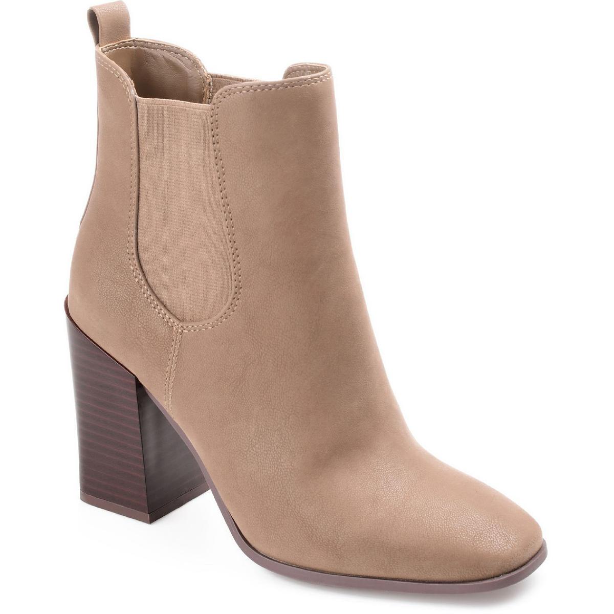 Maxxie Womens Laceless Almond Toe Ankle Boots Taupe