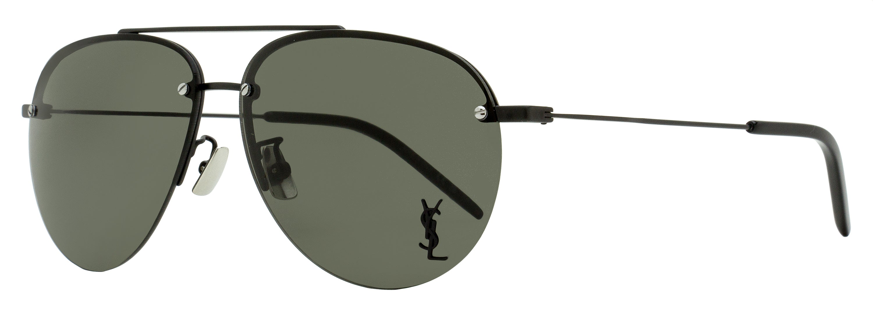 Saint Laurent Pilot Sunglasses Classic 11/F M 001 Black 61mm YSL Black