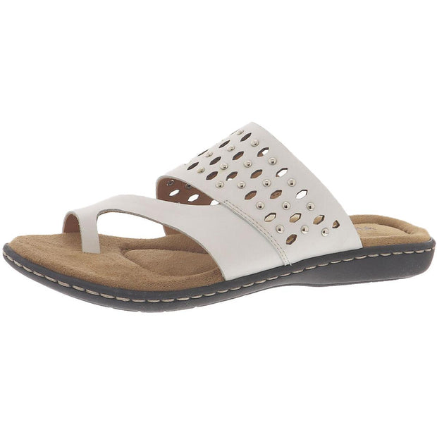 Catalina Womens Leather Studded Slide Sandals