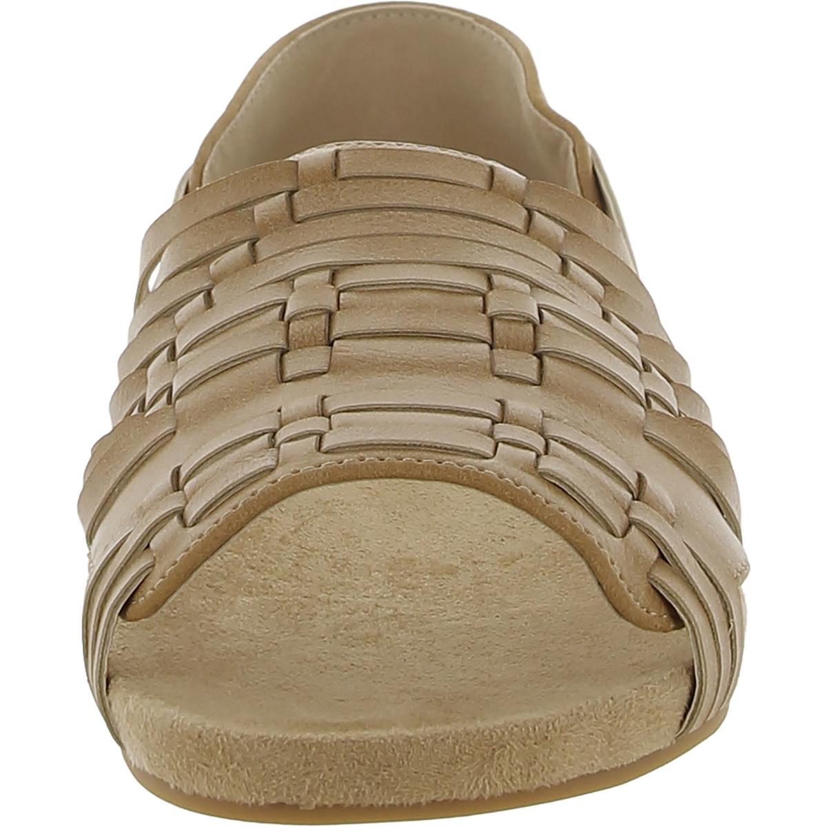 Native Womens Faux Leather Peep-Toe Huarache Sandals