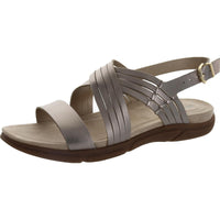 Marlis Womens Leather Padded Sole Slingback Sandals Peach Gold