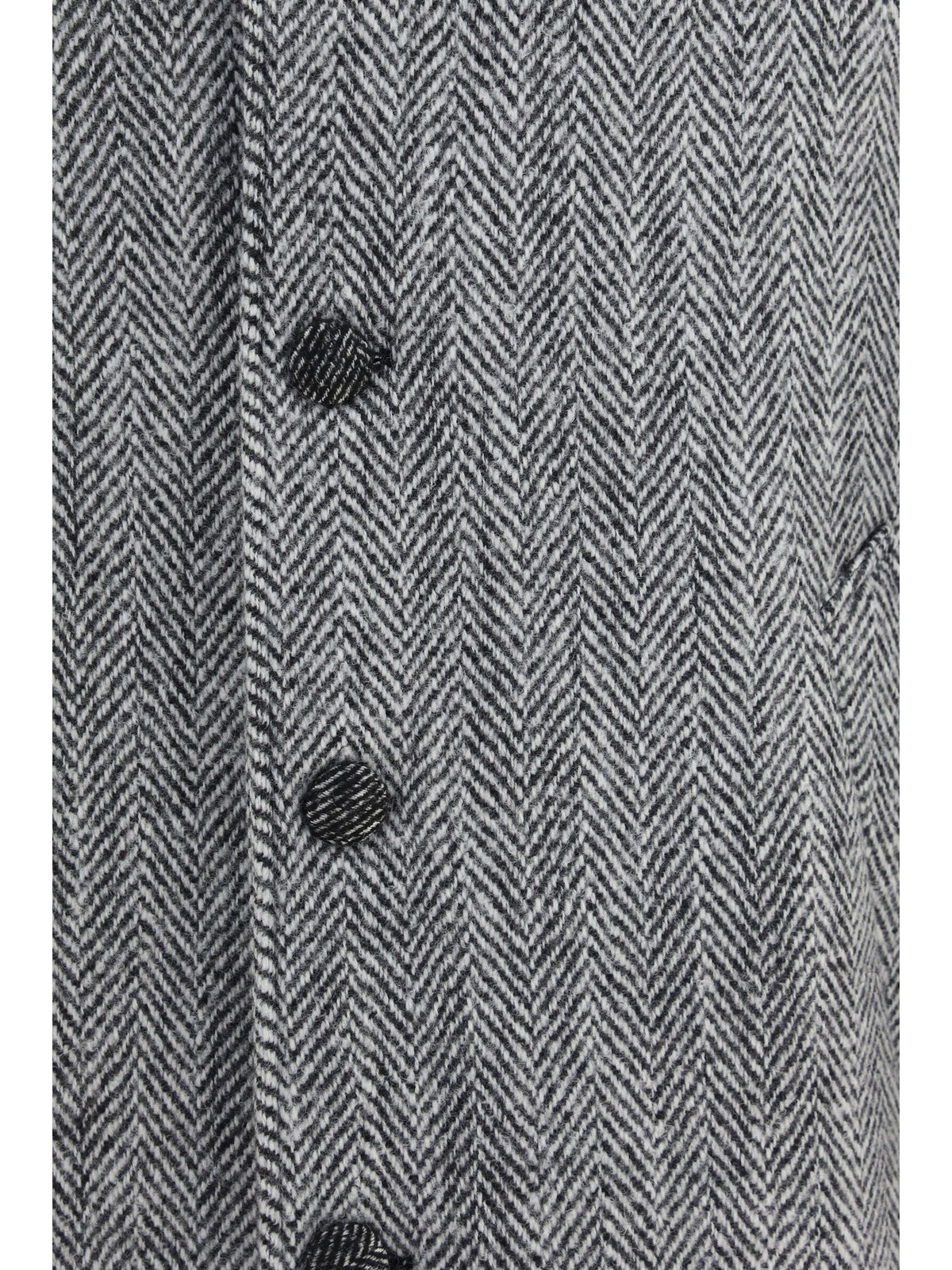 DOLCE & GABBANA Dolce & Gabbana Men Chevron Wool-Blend Single-Breasted Coat