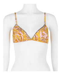 Versace Womens Barocco-Print Triangle Bralette 34C Pink Multi