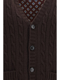 Valentino Men Virgin Wool V-Neck Cardigan