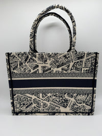 DIOR BOOK TOTE MEDIUM PLAN DE PARIS - WHITE BLUE