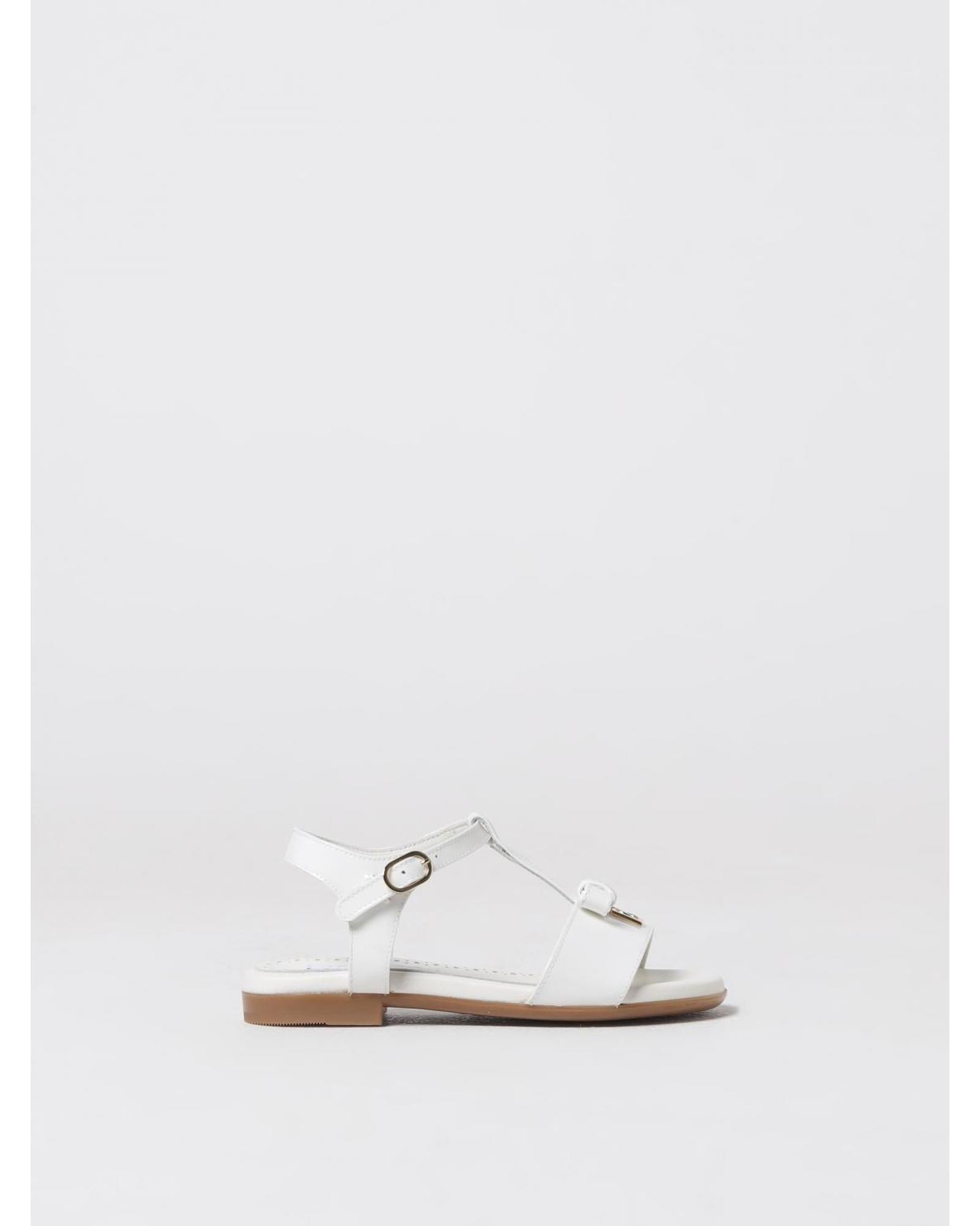 Dolce & Gabbana Girls Flat Buckle Sandals Kids Milk Shoes
