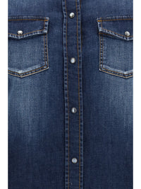 Jacob Cohen Women Lightweight Denim Western Long Sleeve Shirt