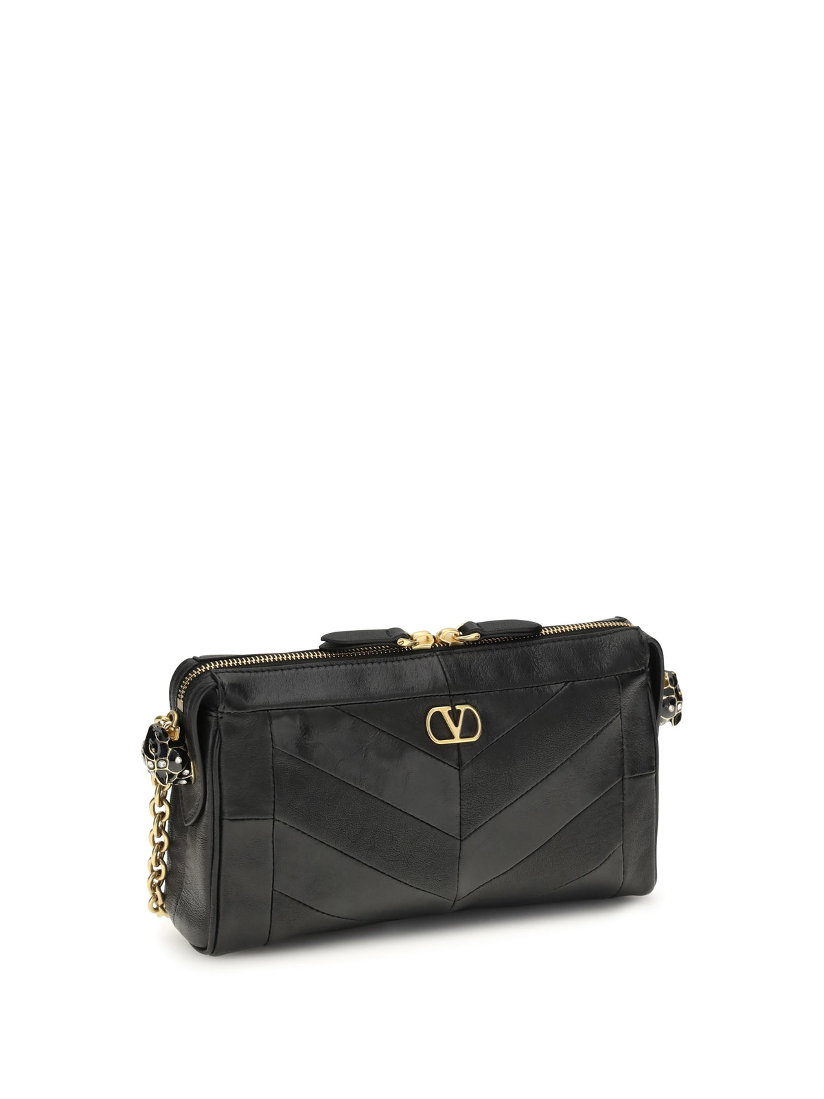 Valentino Garavani Women Small Panthea Chevron Nappa Shoulder Bag