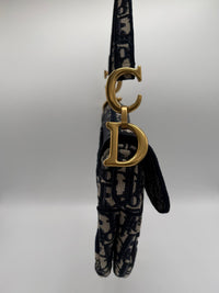 DIOR SADDLE BAG OBLIQUE EMBROIDERY M0446CRIW - Medium BLUE
