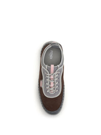 FENDI Fendi Men Leather And Mesh Sneakers By Fendi