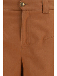 CHLOÉ Chloé Women Cotton Canvas Barrel-Leg Pants