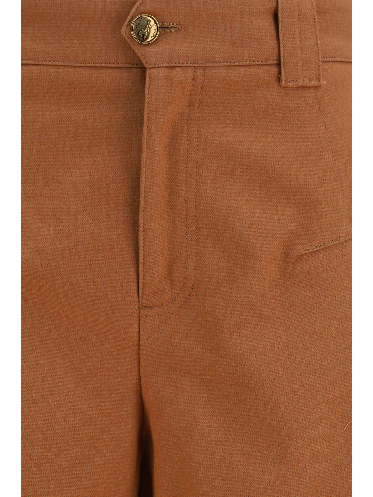 CHLOÉ Chloé Women Cotton Canvas Barrel-Leg Pants