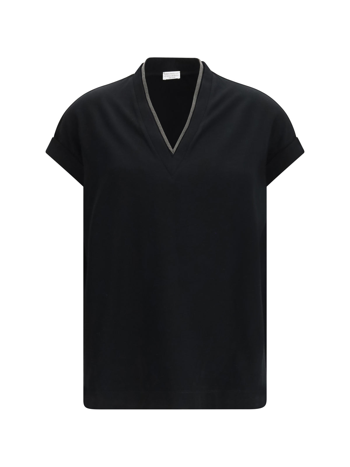 Brunello Cucinelli Women Cotton T-Shirt With Embellishments