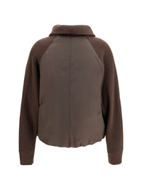 Brunello Cucinelli Women Down Jacket With Wool Sleeves