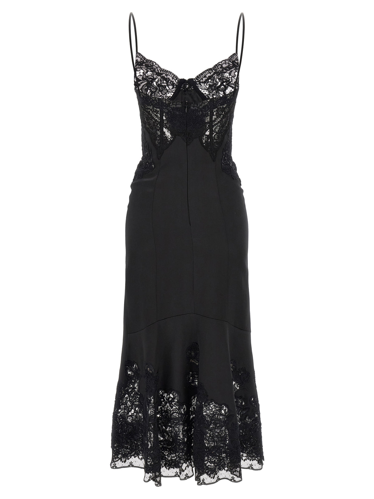Ermanno Scervino Women Rebrodé Lace Lingerie Dress Black