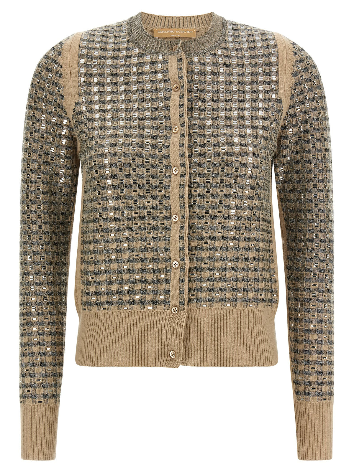 Ermanno Scervino Women Check Cardigan With Crystals