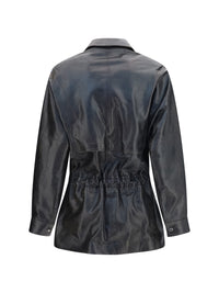 Magda Butrym Women Vintage Leather Jacket With Drawstring