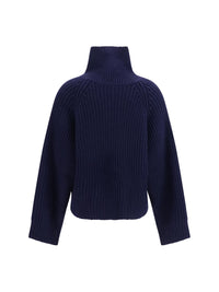 Ganni Women Wool Zip-Neck Sweater