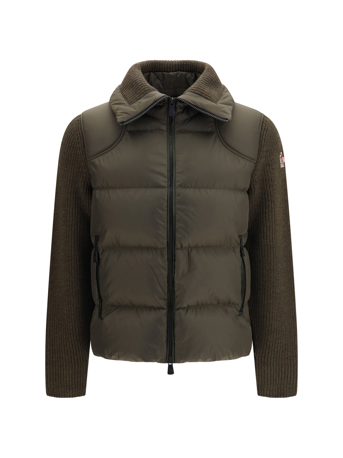 Moncler Grenoble Men Padded Wool Cardigan With Zip