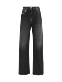 VERSACE Versace Women Straight Jeans With Studs
