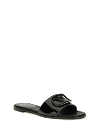 Valentino Garavani Women Vlogo Patent Leather Slide Sandals