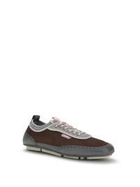 FENDI Fendi Men Leather And Mesh Sneakers By Fendi