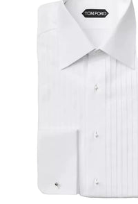Tom Ford Men's White 100% Cotton Tuxedo Button Down