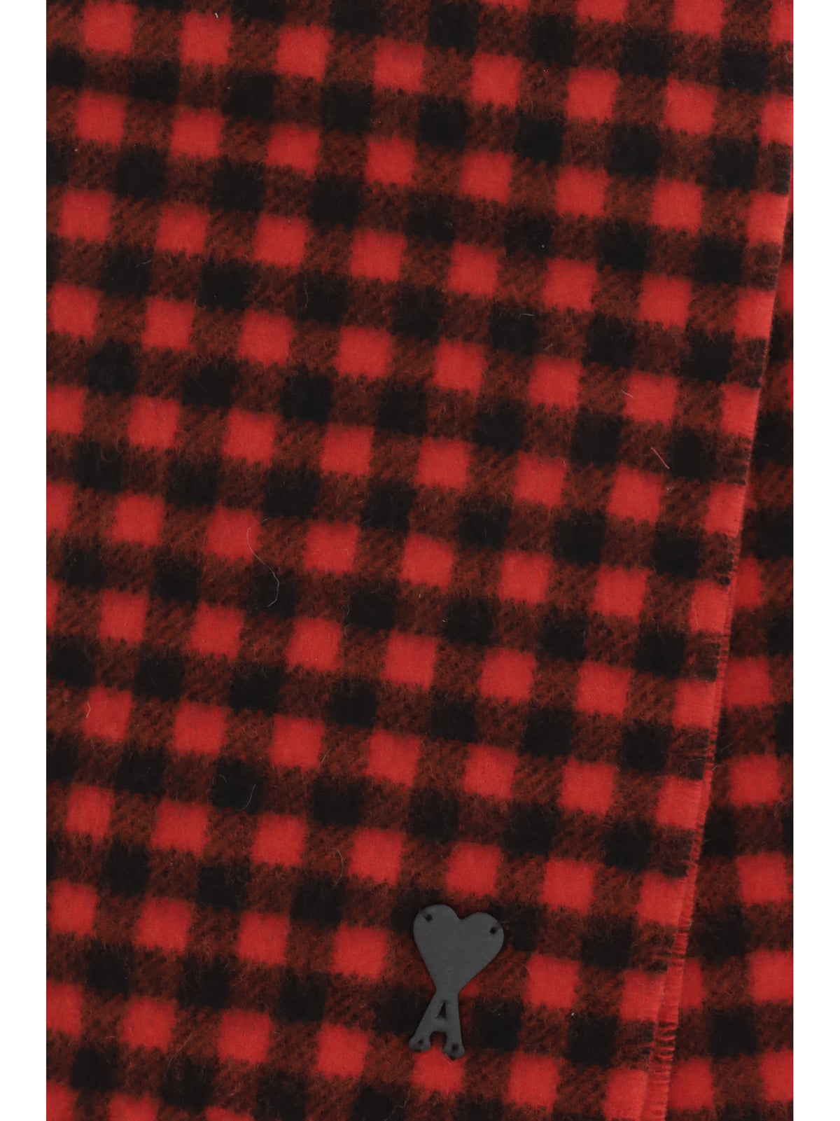 AMI PARIS Ami Paris Men Ami De Coeur Checked Wool Scarf