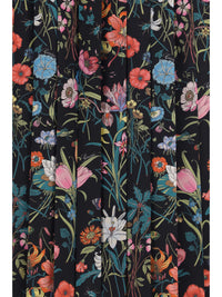 Gucci Women Flora Printed Silk Midi Skirt