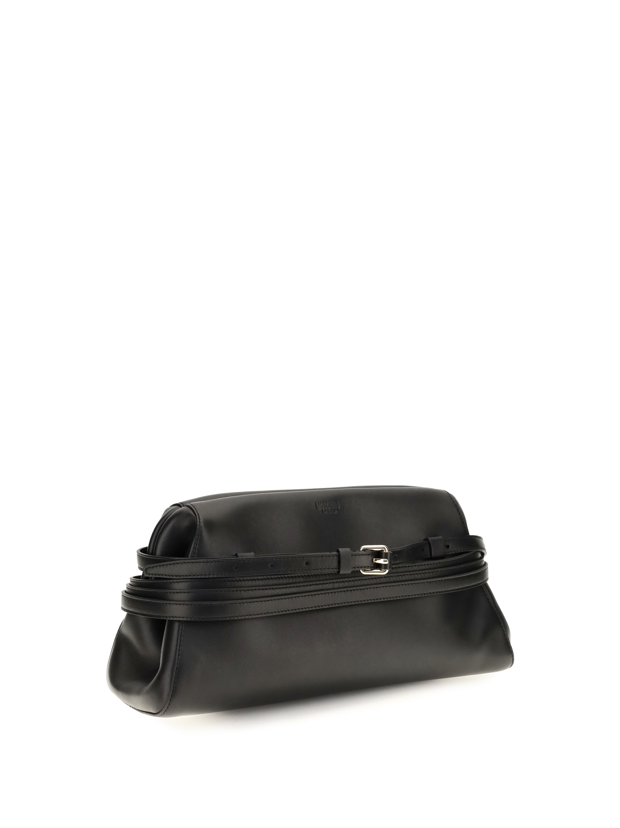 MOSCHINO Moschino Women Leather Clutch With Buckle Detail