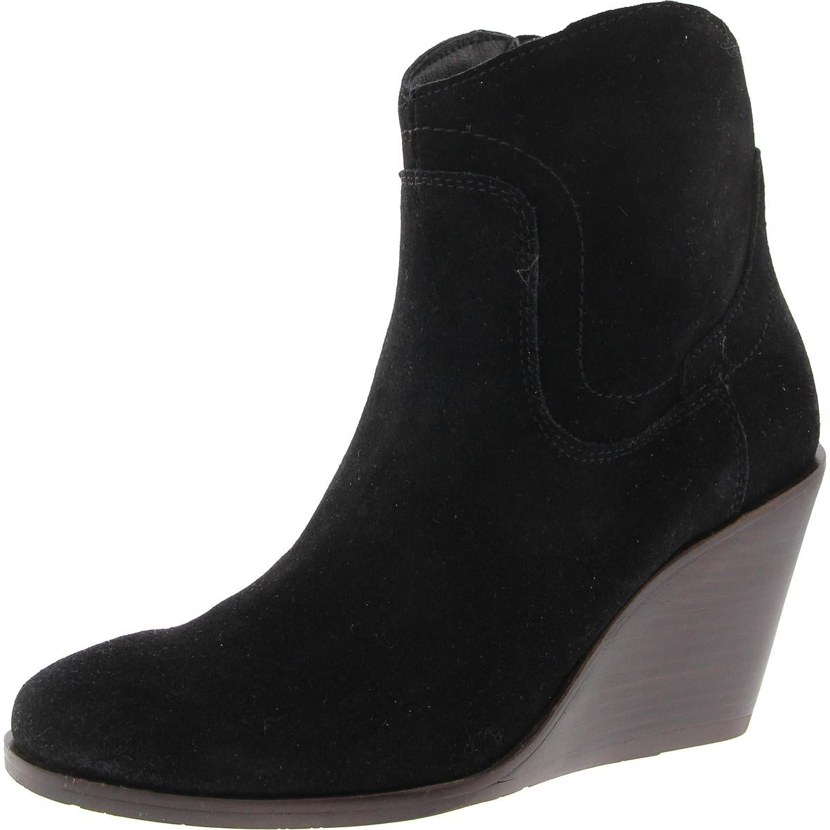 Waltz Womens Zipper Suede Wedge Boots