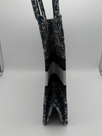 DIOR BOOK TOTE MEDIUM M1296 - Blue Embroidery with White Dior Around The World