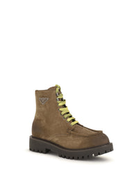 Prada Men Suede Lace-Up Ankle Boots