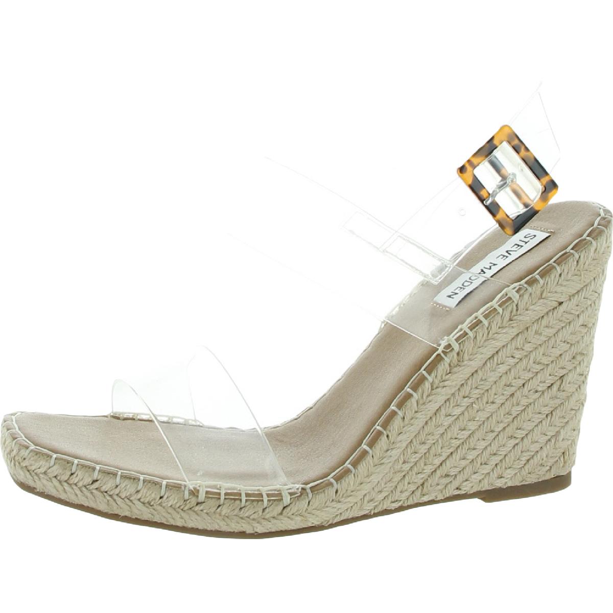 Uri Womens Buckle Espadrilles Wedge Sandals